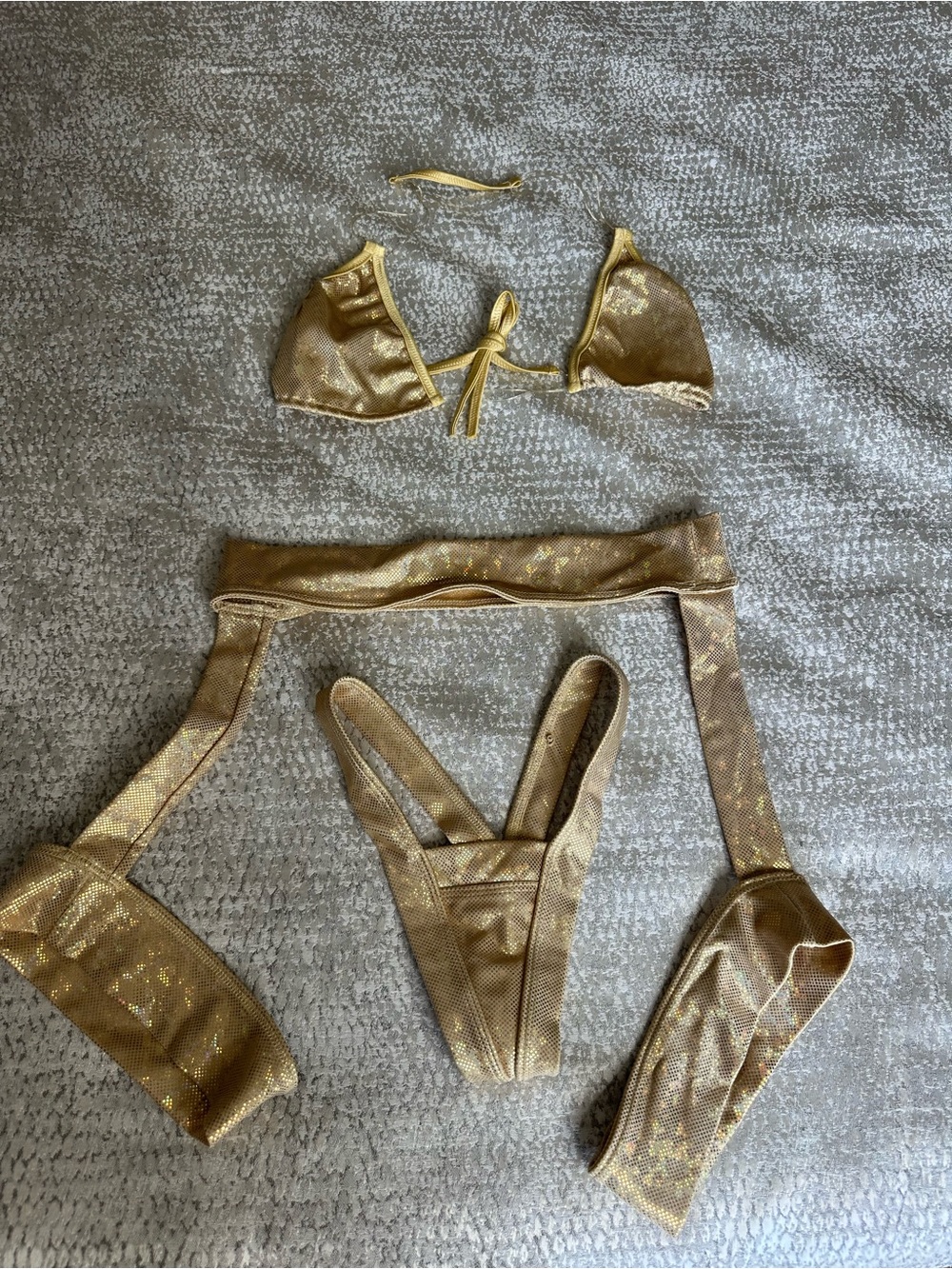 Gold Metallic Bikini Set - Women Rave & Festival Wear